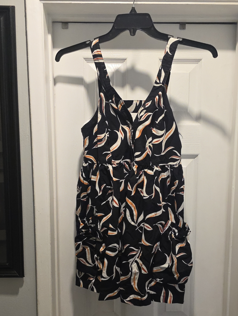 Black Printed Sleeveless Summer Romper